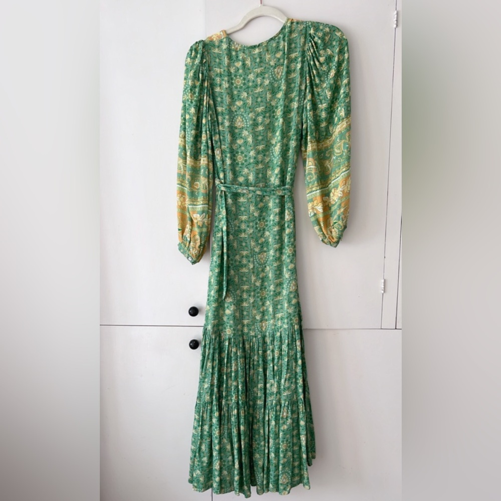 SPELL Madame Peacock Gown in Emerald - Picture 7 of 10